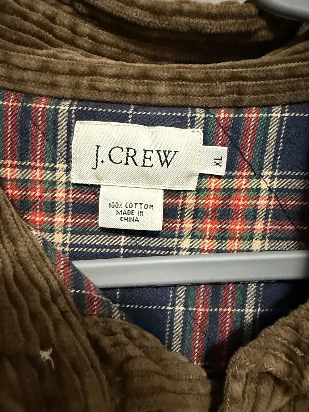 J. Crew Men’s Olive Corduroy Button-Front Shirt Jacket Size XL